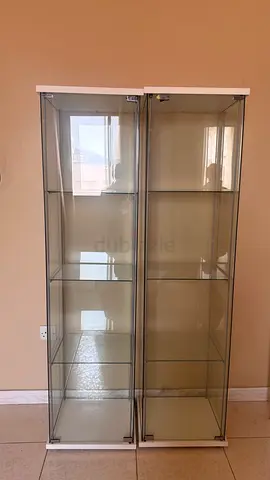 IKEA White Glass Display Cabinets – Excellent Condition