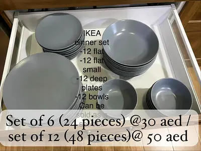 IKEA DINERA grey dinnerware set