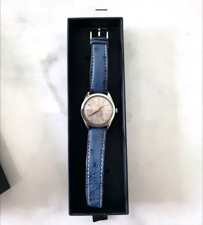 Zenith Vintage automatic with ostrich blue strap 1960s