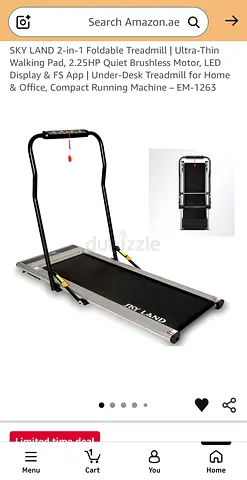 Sky Land 2-in-1 Foldable Under-Desk Treadmill - Compact, LED   Display. Price in Amazon 1200UAE