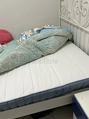 Sprung Mattress, 90x200 cm, firm/light blue - good condition