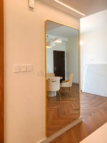 Large Full-Length Gold Framed Mirror - Modern Minimalist