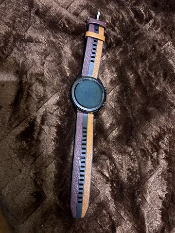 Samsung Galaxy Watch 3 , Used round-screen smartwatch with brown leather strap — good condition