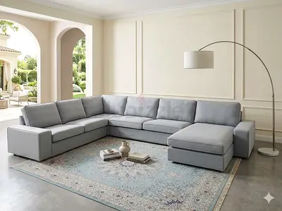 Ikea kivik light grey Ushape sofa for sale