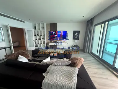 Fully furnished Fully Renovated 3BR + Maids Room || Direct Beach View || Chiller Free || Private Beach Access || All Amenities Free