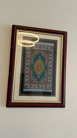 Framed Persian-Style Decorative Print in Wooden Frame