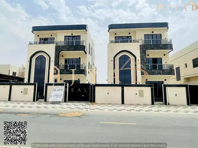 للبيع: فيلا فاخرة في الباهية عجمان، 5 غرف نوم ماستر، مجلس أنيق، صالة معيشة، غرفة خادمة، مساحة أرض 3014 قدم مربع، مساحة بناء 3800 قدم مربع
