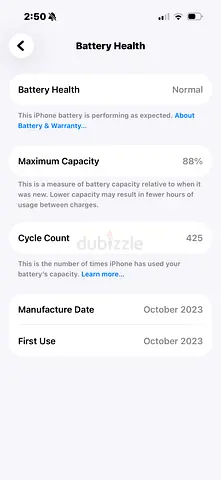 iPhone (Like New) — 88% Battery Health, Used Oct 2023