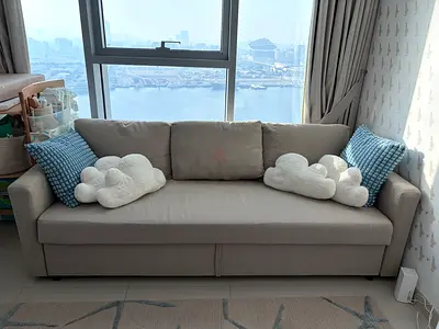 3-seater sofa (convertible to king size bed) with storage in excellent condition - near new