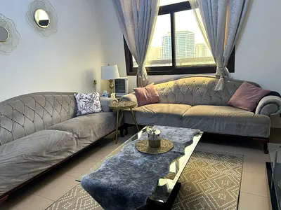 Grey Velvet 4+4+1+1Seater Sofa Set with Cushions — Good Condition