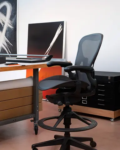 Original Remastered Version V2 Herman Miller Aeron Graphite Chair Fully Loaded with Stool