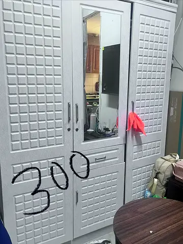 Dark Wood Storage Cabinet / Small Wardrobe - Good Condition