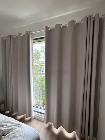 Neutral Grey Blackout Curtains - Set of 2 Panels, Ready to Hang