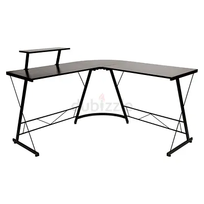 L Shaped Gaming and Home Office Desk With Shelf