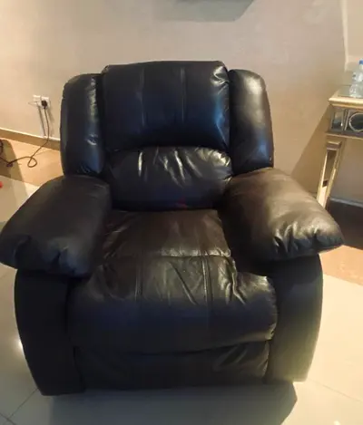 Faux Leather Recliner Chair – Dark Brown