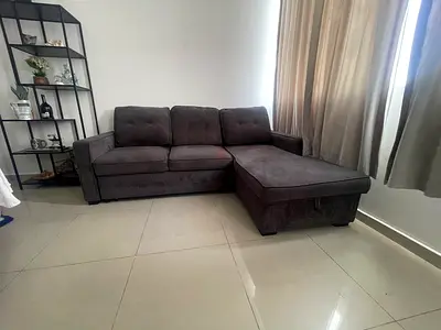 Urgent Sale: L-Shaped Sofa Bed – Pan Emirates – 600 AED (Was 2800 AED)