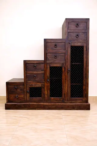 Marina Home Solid Wood Steps Cabinet