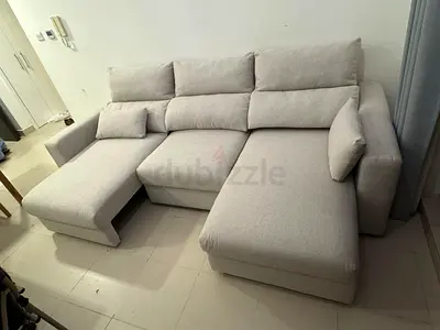 IKEA Esklstuna L shape sofa bed beige
