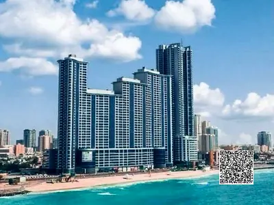 إطلاله رائعه علي البحر شقه مفروشه غرفتين وصاله متاحه للإيجار السنوي في أبراج الكورنيش ريزيدنس