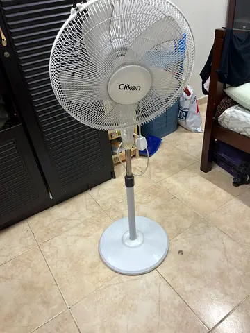 Clikon White Pedestal Standing Fan - Good Working Condition