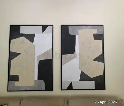 Pair of Abstract Framed Wall Art , Damac Hills 2