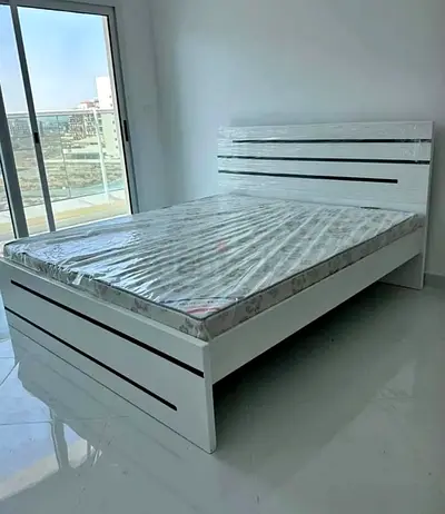 Brand New White Modern King Size Bed with Mattress