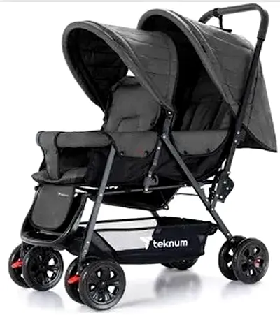 Twin Side-by-Side Double Stroller — Comfortable Tandem Pram