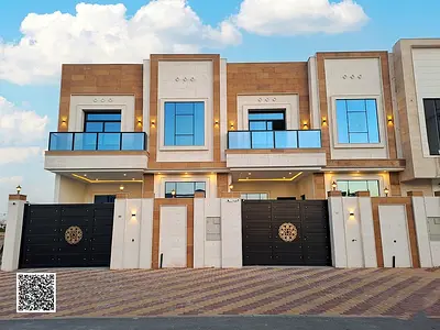 Townhouse for sale in Ajman | Al Yasmin area | 5 bedrooms, majlis, hall and roof | Freehold ownership for all nationalities.