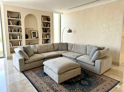 Great condition pan home pianca feather 🪶 filled modular sofa with ottoman