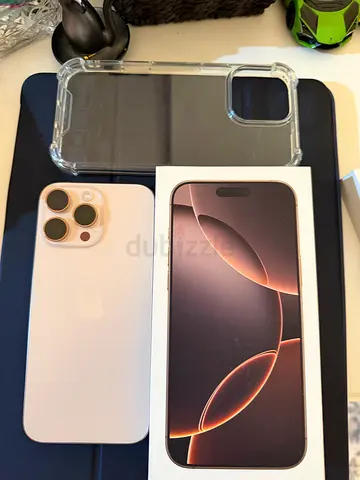 Apple iPhone 16 Pro Max desert gold 256gb TDRA same new condition 1Y warranty 4000 dhs.