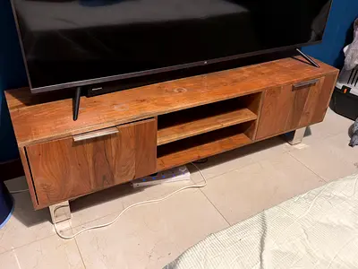 Solid wood TV console