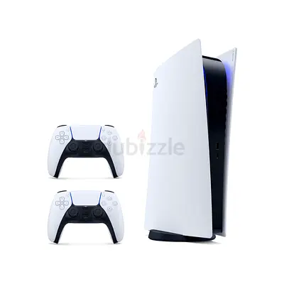 PlayStation 5 digital Console with 2 DualSense Controllers - White