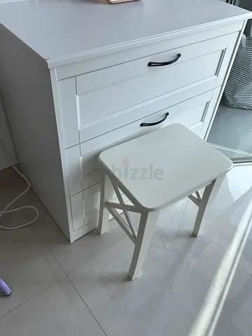 Small white wooden stool, good condition