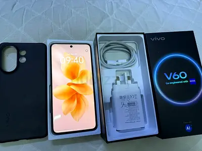 Vivo V60 with charger, cable and protective case - like new