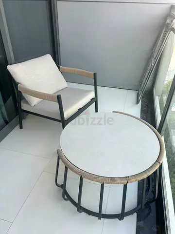 Modern Outdoor/Patio Armchair with Cushion and Table