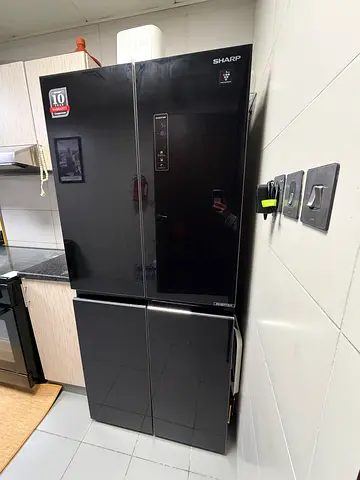 Black Sharp Double-Door Refrigerator - WARRANTY UNTIL DECEMBER 2026