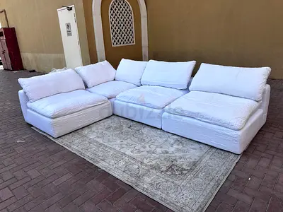 Cloud white modular luscious feather filled sofa