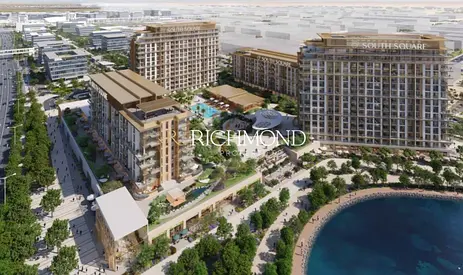 شقة مفروشة بغرفتي نوم | مبنى ساوث سكوير 1 | إطلالات على الواجهة البحرية والمسبح