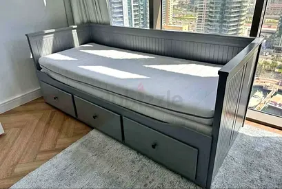 IKEA Hamnes daybed with 3 big storage drawers and 2 IKEA mattresses.