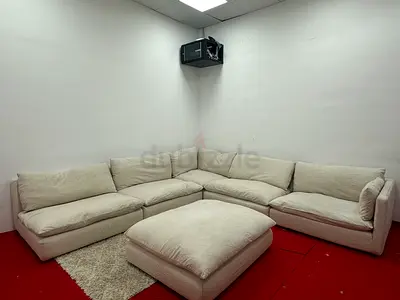 Cratebarrel beige color corner sofa