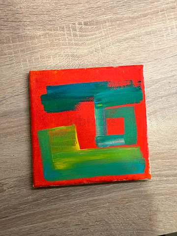 Man, 2023 — acrylic on canvas 15x15. Private collection, signed