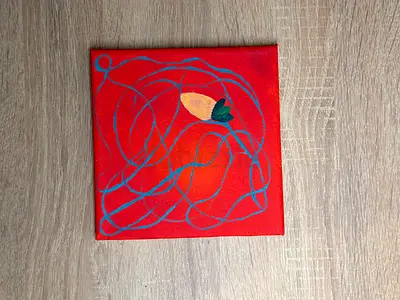 Woman, 2023 — acrylic on canvas 15x15. Private collection, signed