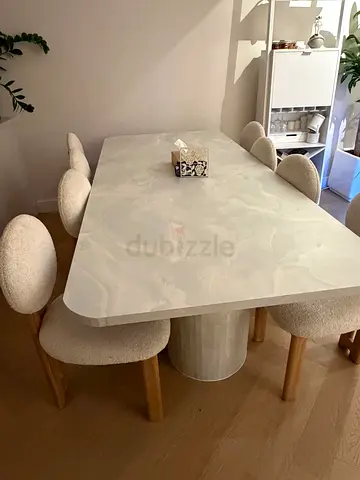 Modern Marble-Effect Stone Dining Table 230x100cm (without chairs)