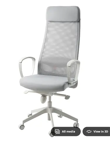 Ikea MARKUS office chair, vissle light grey