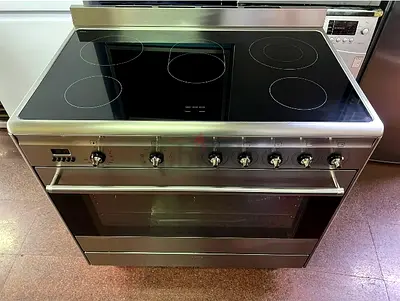 Smeg latest model full electric ceramic 5 hobs stove oven dual fan latest model.smeg 90x60 cooking