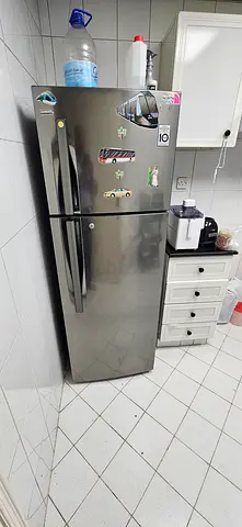 Used Double-Door Stainless Steel Refrigerator - Good Working Condition