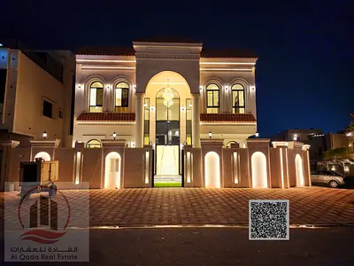For sale: Corner villa in Ajman, Al Helio area, 5 master bedrooms, a living room, a maid's room, freehold for all nationalities, with bank financing a
