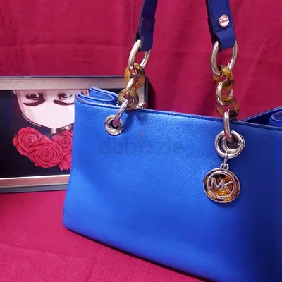 Authentic Michael Kors Cynthia Blue leather two way bag