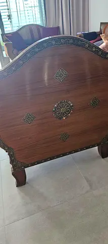 Traditional Indian furniture set with Inlaid Decorative Top and semi precious stones in wood