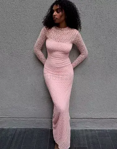 PINK LACE DRESS BERSHKA